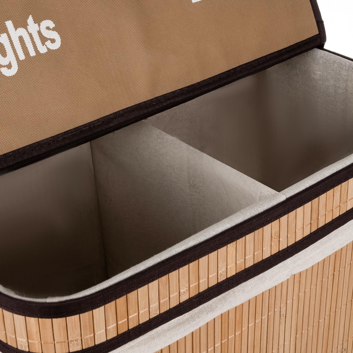 elegantný dvojitý kôš na prádlo  - bambusový kôš na bielizeň